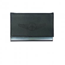Wings Business Card Case - Leather and Metal