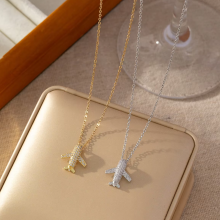 Airplane Pendant Necklace Titanium Steel