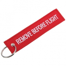 Embroidered Remove Before Flight Keychain